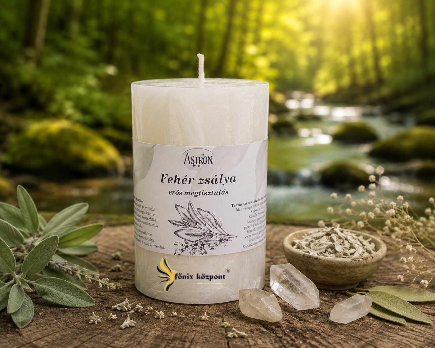 Fehér zsálya – Tisztító gyertya (320g)